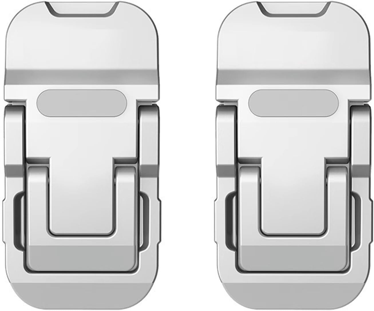 Meagtlva Foldable Laptop Stand,2Pcs Alloy Portable Keyboard Riser with 2 Adjustable,Self-Adhesive Invisible Notebook Holder, Mini Computer Keyboard Lift Stand for Desk (Sliver, 2 Adjustable Angles) image number 2