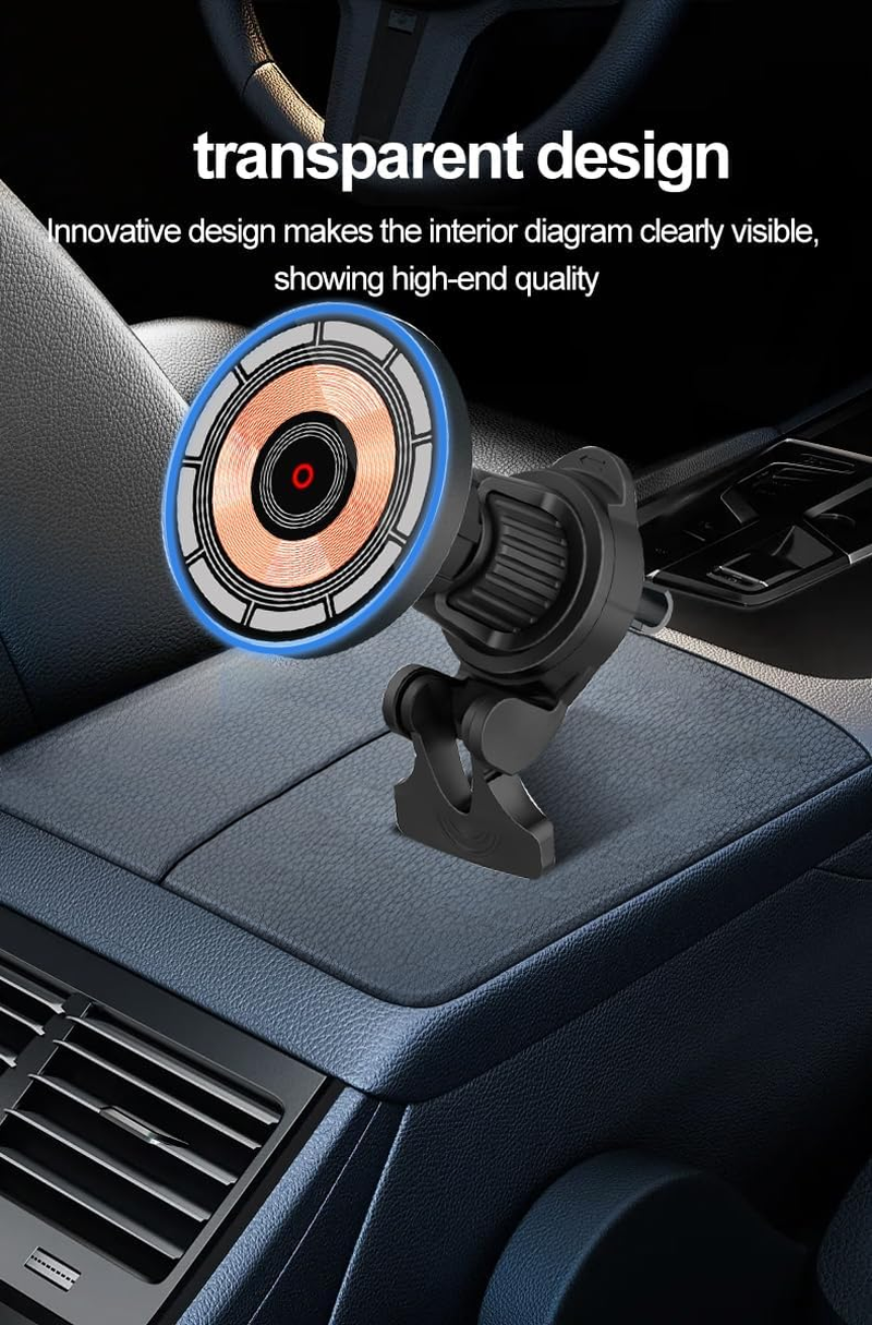 For Magsafe Car Mount Charger, 15W Fast Charging Magnetic Wireless Car Charger, Magnetic Phone Mount Holder for Magsafe Charger Car Phone Holder Vent Fits Iphone 15 14 13 12 image number 4