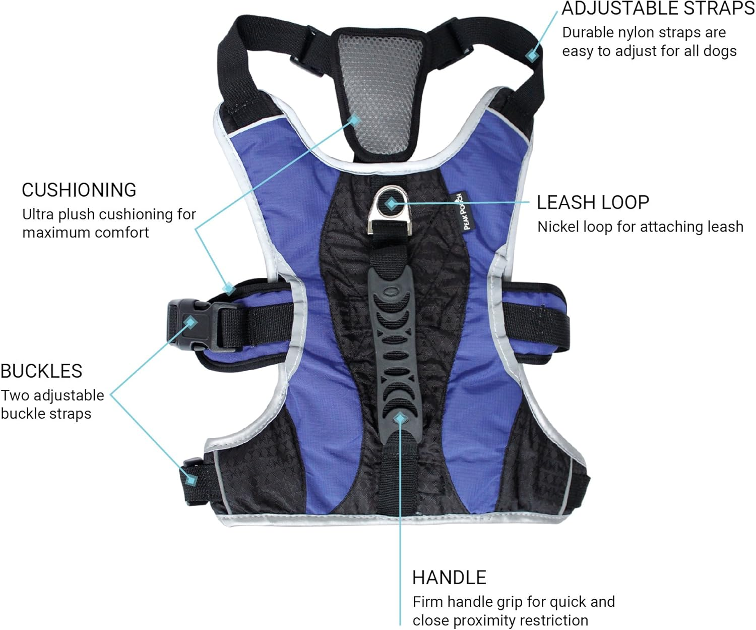 Dog Walking Lifting Carry Harness, Support Mesh Padded Vest, Accessory, Collar, Lightweight, No More Pulling, Tugging or Choking, for Puppies, Small Dogs (Blue, Large), by Downtown Pet Supply image number 5