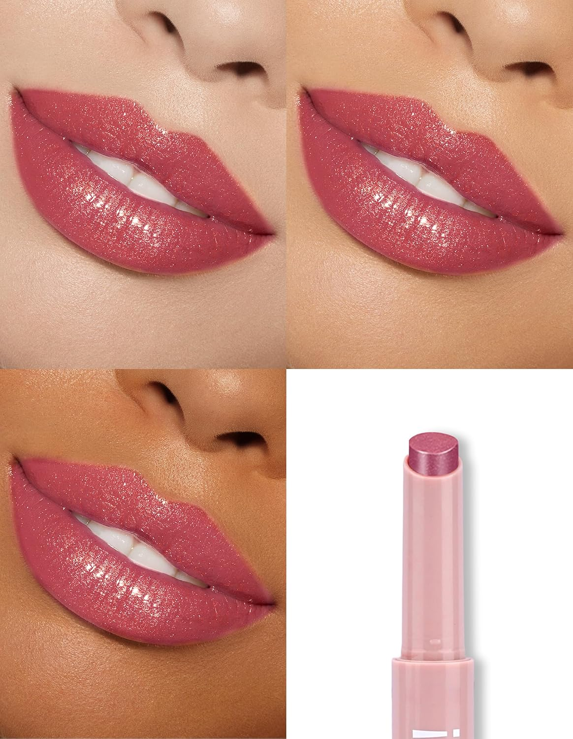 Erinde Glitter Lipstick & Lip Balm 2 in 1, Shimmer Lip Gloss, Moisturising Lipstick, Nourishing Lips Makeup Stick #07 image number 4