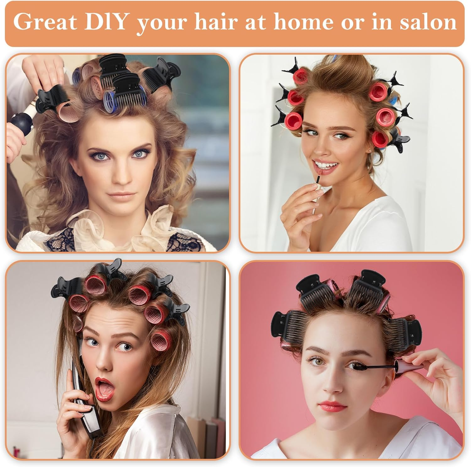 YUXIANLB Pack of 12 Hot Curler Clips Plastic Hair Curler Claw Clips Replacement for Styling Hair Parts in Women Black Lightweight Accessories for Daily Care and Styling