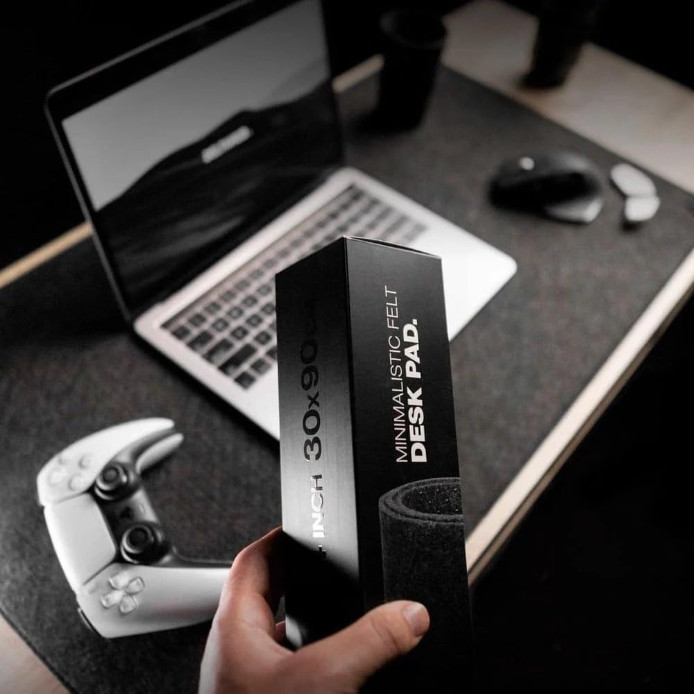 DELTAHUB - Minimalistic Felt Desk Protective Pad, Anti-Fray, Anti-Slip, Easy to Clean, Easy Glide, Long Lasting, Sleek Design, Comfortable, Resistant, Desk Mat, PC, Mac, Laptop - Large (18X32Inch) image number 2