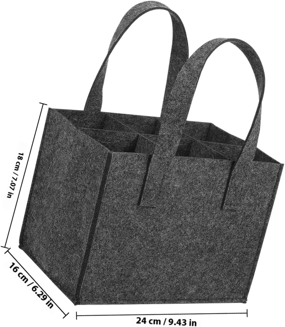 AUTSUPPL 4Pcs Reusable Felt Wine Carrier Bag with Divider for Bottles Soft Thick Material Tote for Travel Picnic Camping Multipurpose Bottle Storage and Handbag Portable Handle Design image number 1