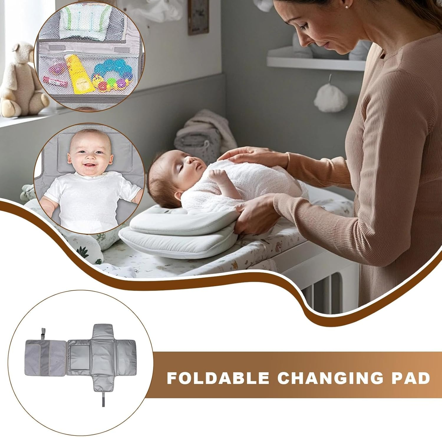 Diaper Change Pad, Portable Changing Mat, Outdoor Diaper Pad, Reusable Diapering Station, Waterproof Changing Pad, Reusable Compact Changing Station, Waterproof Changing Pad for Girls and Boys image number 2