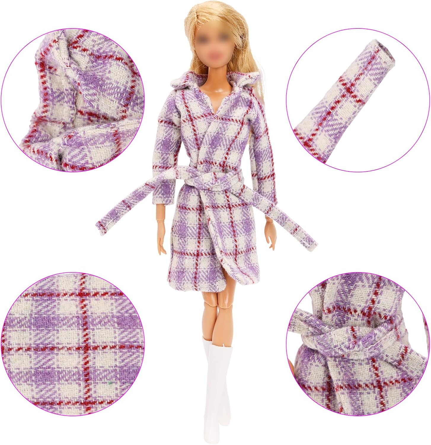 Barwa 13 Pcs Doll Winter Clothes and Accessories - 3 Set Doll Winter Coat Clothes, 2 Pairs of Shoes and 8 Pcs Skiing Accessories for 11.5 Inch Girl Doll Winter Playset image number 5