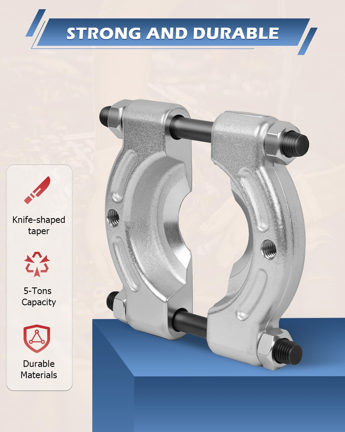 DA YUAN 14Pcs 5 Ton Capacity Bearing Separator Puller Set 2" and 3" Splitters Remove Bearings Kit image number 5