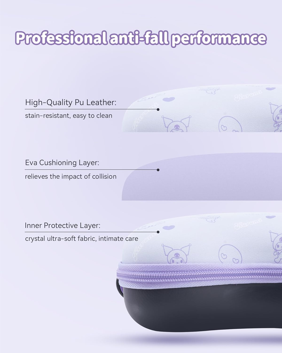 Kuitmor Cute Controller Protection Case, Portable Travel Carrying Bag Hard Shell Storage Case Fits PS4, PS5, NS Pro, Xbox with Internal Pocket for Data Cables and Accessories image number 2