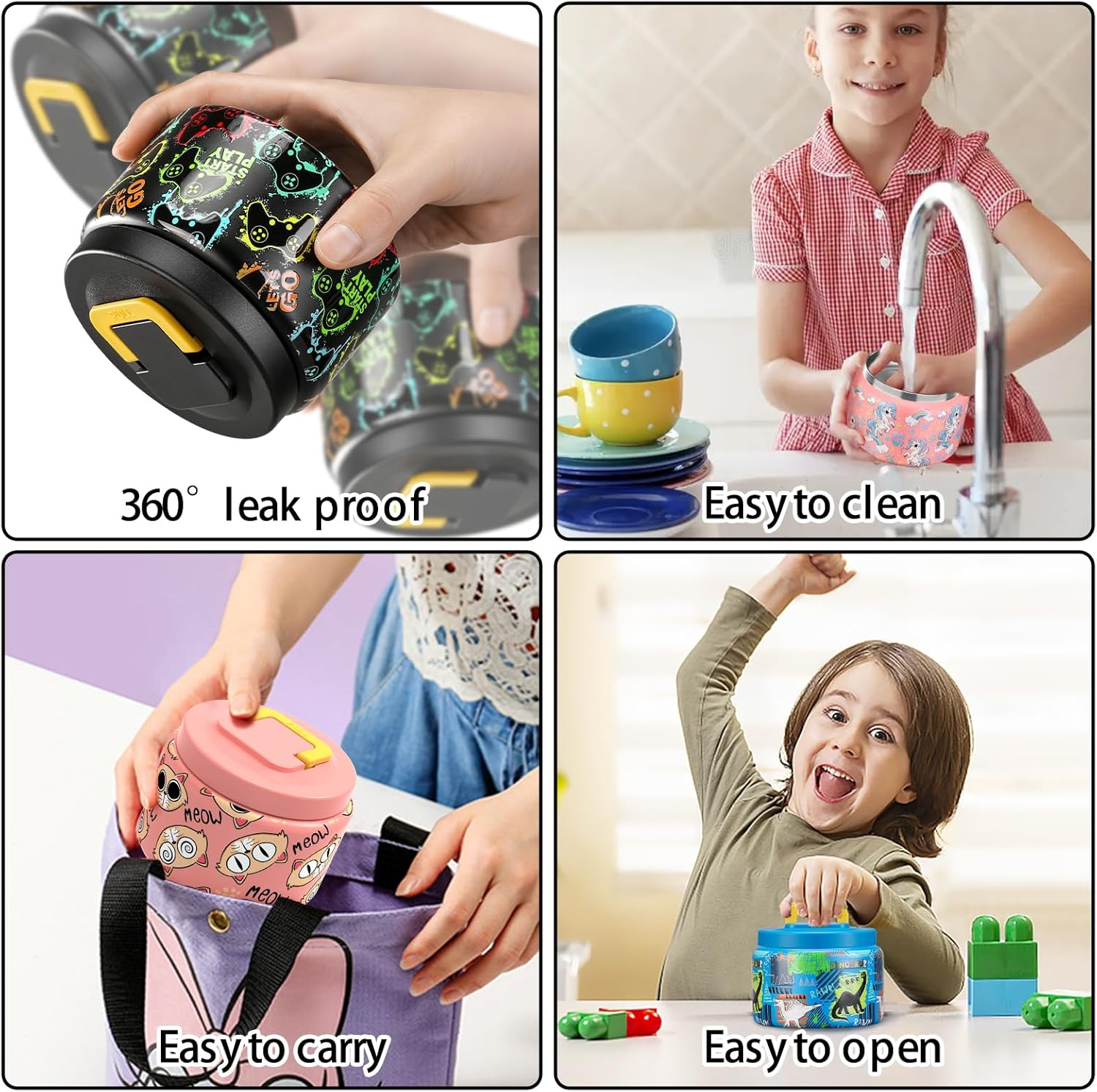 MAISON HUIS Bento Lunch Box Black Games Console MH01 - Black image number 6