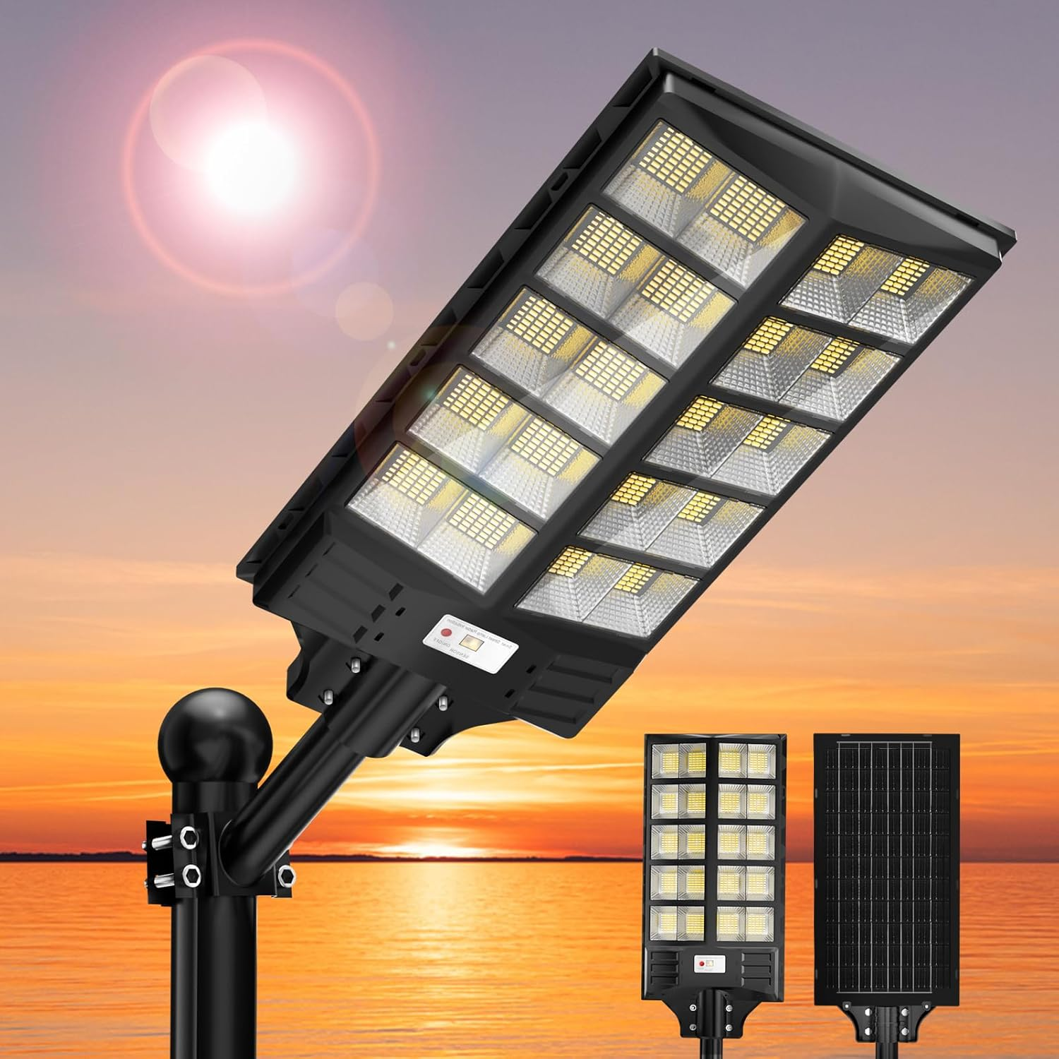 Solar Street Lights,2800W Solar Parking Lot Lights Commercial Grade 480000LM Solar Lights Outdoor Waterproof Dusk to Dawn Outdoor Lighting Motion Sensor with Remote Control