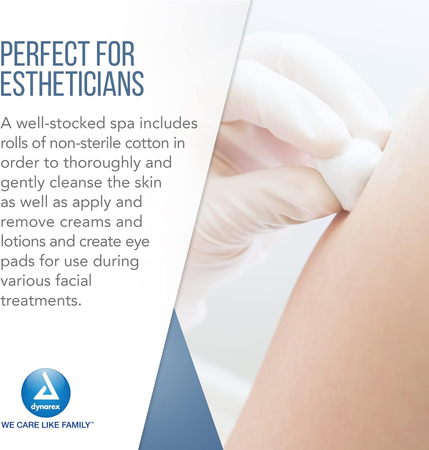 Dynarex Cotton Roll &ndash; Non-Sterile, Soft and Absorbent Cotton in an Easy to Tear & Use Roll, 1-Pound, 12&rdquo; X 56", White, 1 - Dynarex Cotton Roll image number 4