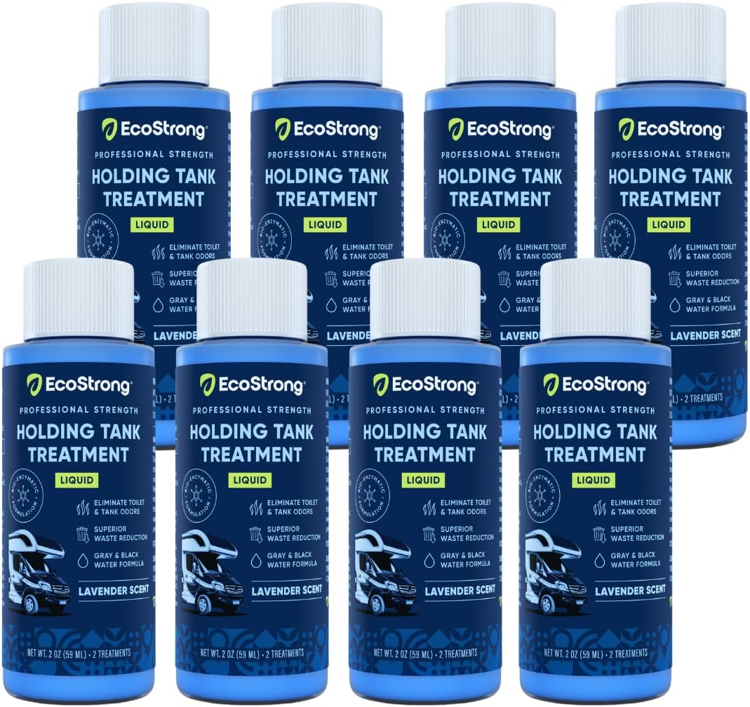 Eco Strong RV Toilet Treatment | RV Black Tank Treatment | RV Holding Tank Digestor, Odor Eliminator, and Cleaner | Perfect for Campers, Rvs, Boats, 16 Treatments, Lavender