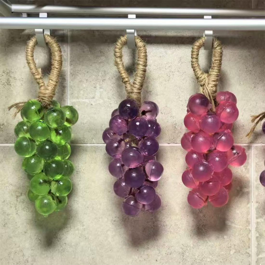 Grape Soap on a Rope, Handmade Crystal Grape Soap, Aromatic Bar Soaps Decorative for Washing Hand, Lasting Fragrance, for Men and Women (Green) image number 1