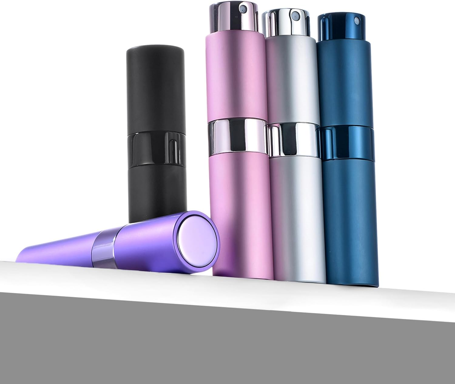 Yikimyfo 3Pcs Perfume Atomizer Cologne Travel Bottle, 8Ml/0.27Oz Refillable Perfume Bottle Portable Fragrances Sprayer Travel Size Cologne Refill Bottle - 3Pcs-8Ml(Grey+Pink+Purple) image number 5