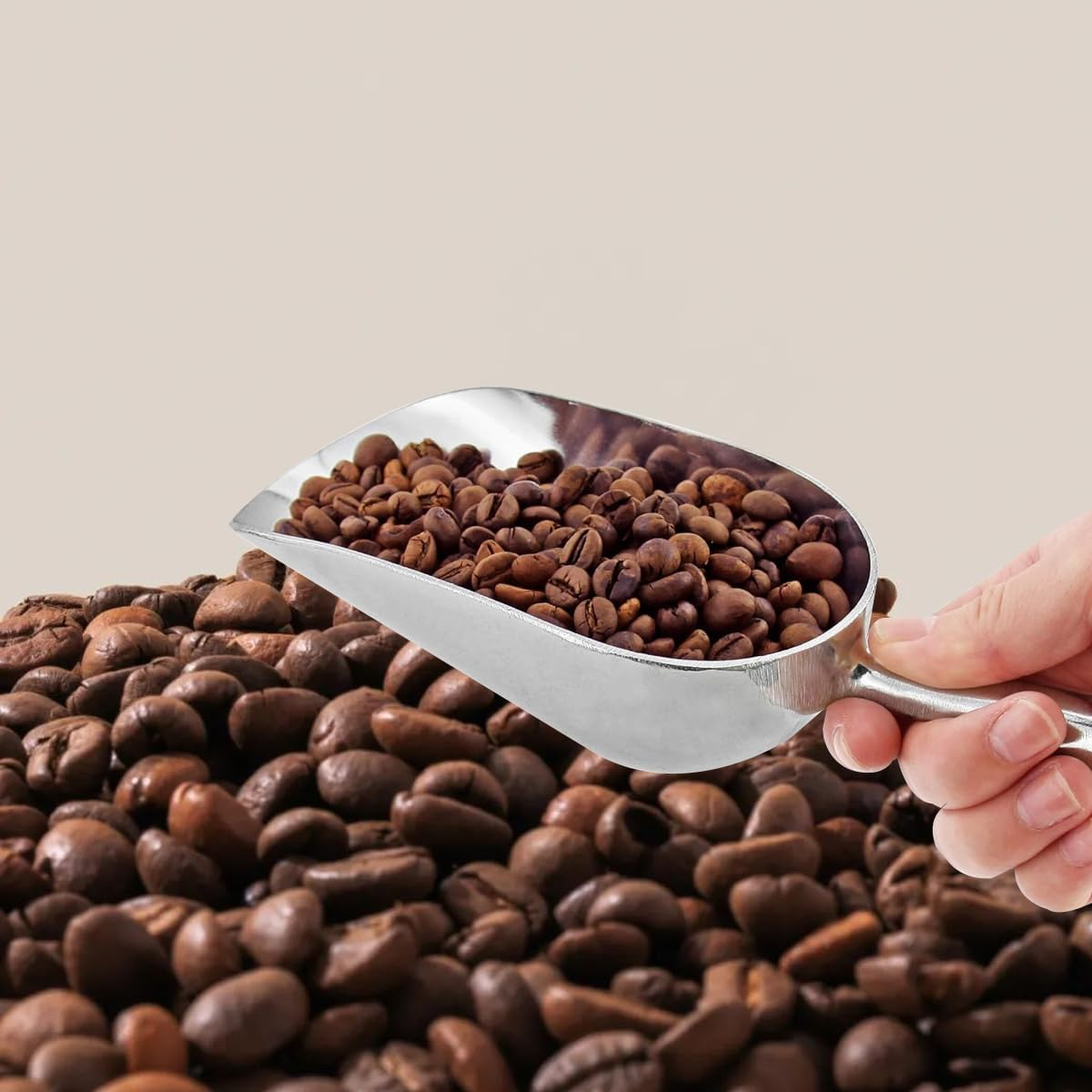 AIMALL Cast Aluminum Utility Scoop for Ice, Flour, and Rice - Sturdy and Durable Ice Scoop Available in Four Sizes: 1.97", 2.95", 3.94", and 4.92"