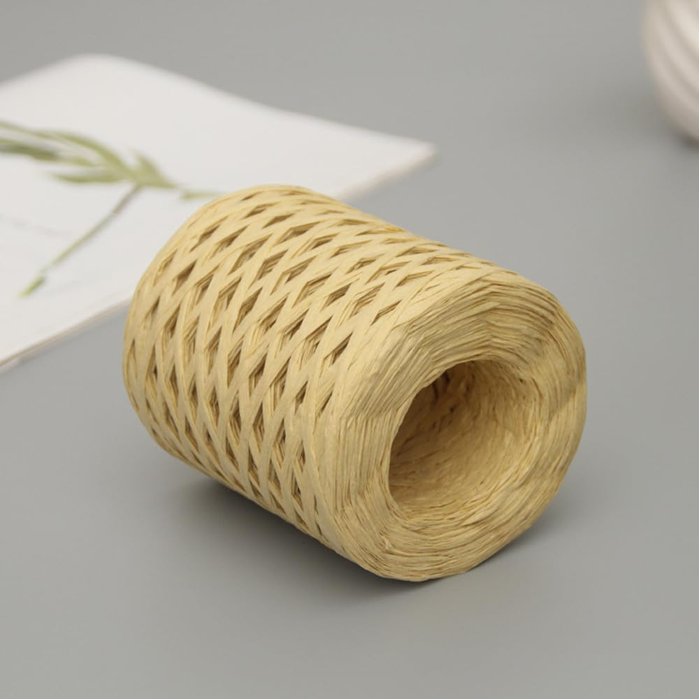 200M Raffia Ribbon for Gift Wrapping Easter Raffia Paper Craft Ribbon for Gift Birthday Packing Paper Natural Materials Natural Raffia Paper Raffia Ribbon image number 5