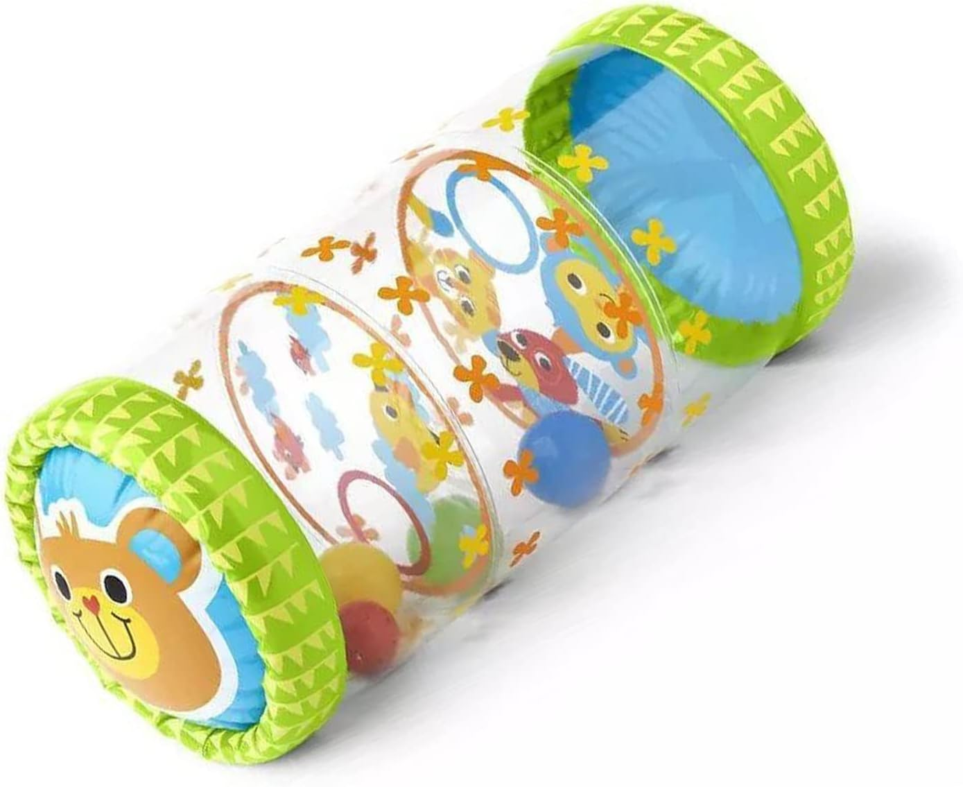 RIZGHWOY Baby Beginner Crawling Roller with Balls and Bells Nonleaking Inflatable Roller Toy for 3 Months to 3 Years Old Babies image number 5