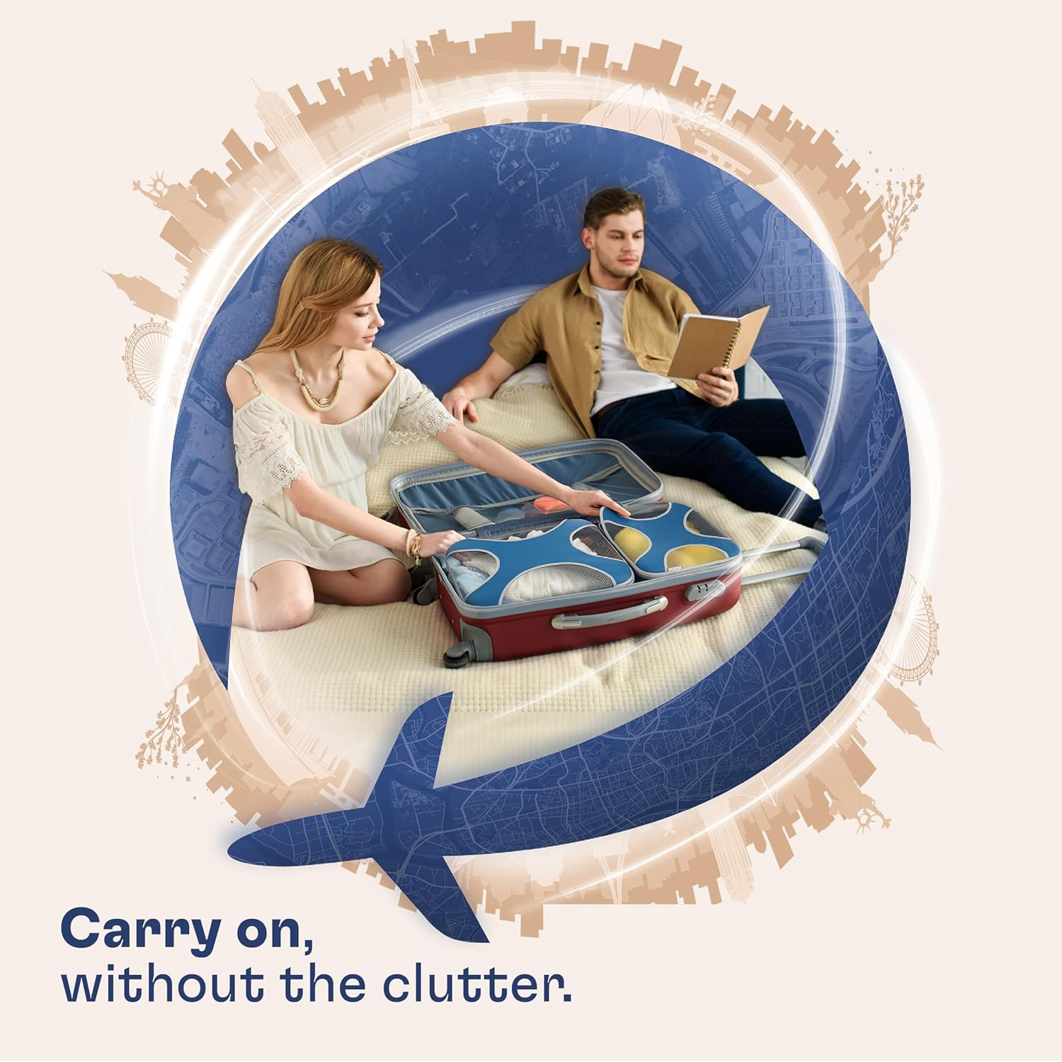 5 Set/8 Set Packing Cubes - Travel Organizers with Laundry Bag, 8 Set - Navy Blue, Set of 8, Set of 8 image number 7