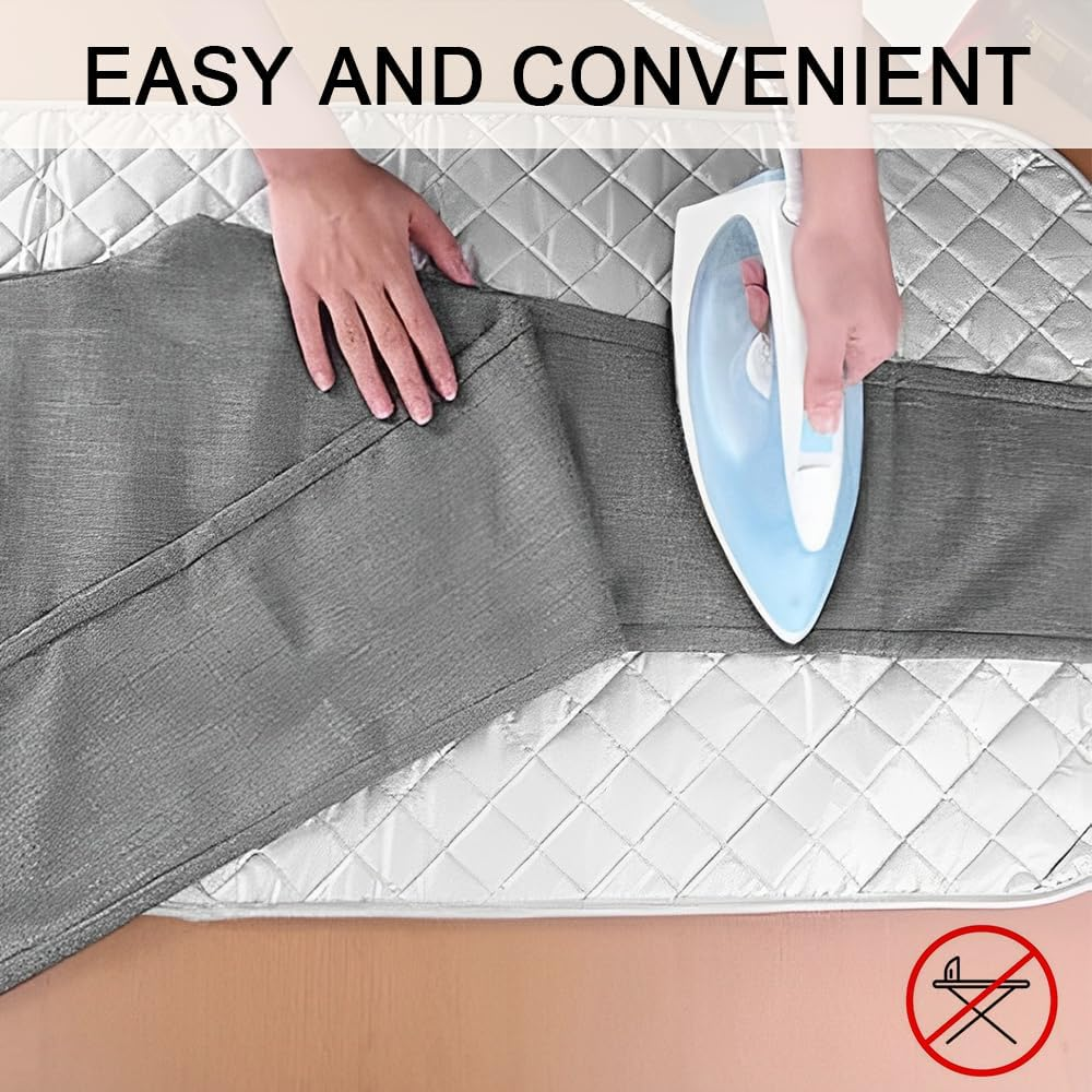 Ironing Blanket, Magnetic Mat Laundry Pad, Portable Travel Ironing Mat, Foldable Thickened Heat Resistant Ironing Pad Cover for Dryer Countertop image number 2