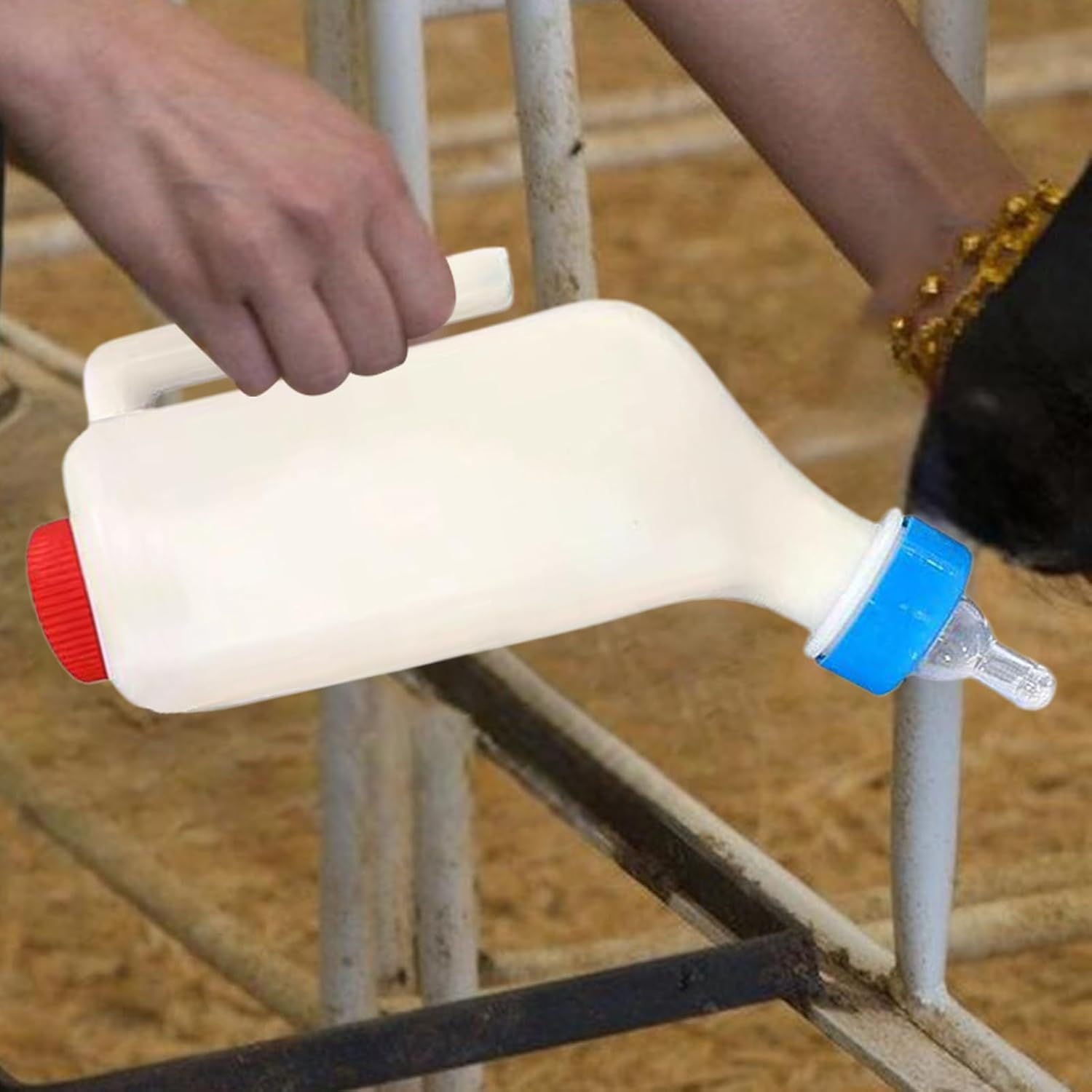 2PCS Lamb Feeding Bottle, 500/800ML Goat Calf Feeding Teats Bottles with Hand Grip, Sheep Feedings Bottles, Lamb Milk Feeder Bottle with Nipple for Dogs, Cow, Sheep image number 5