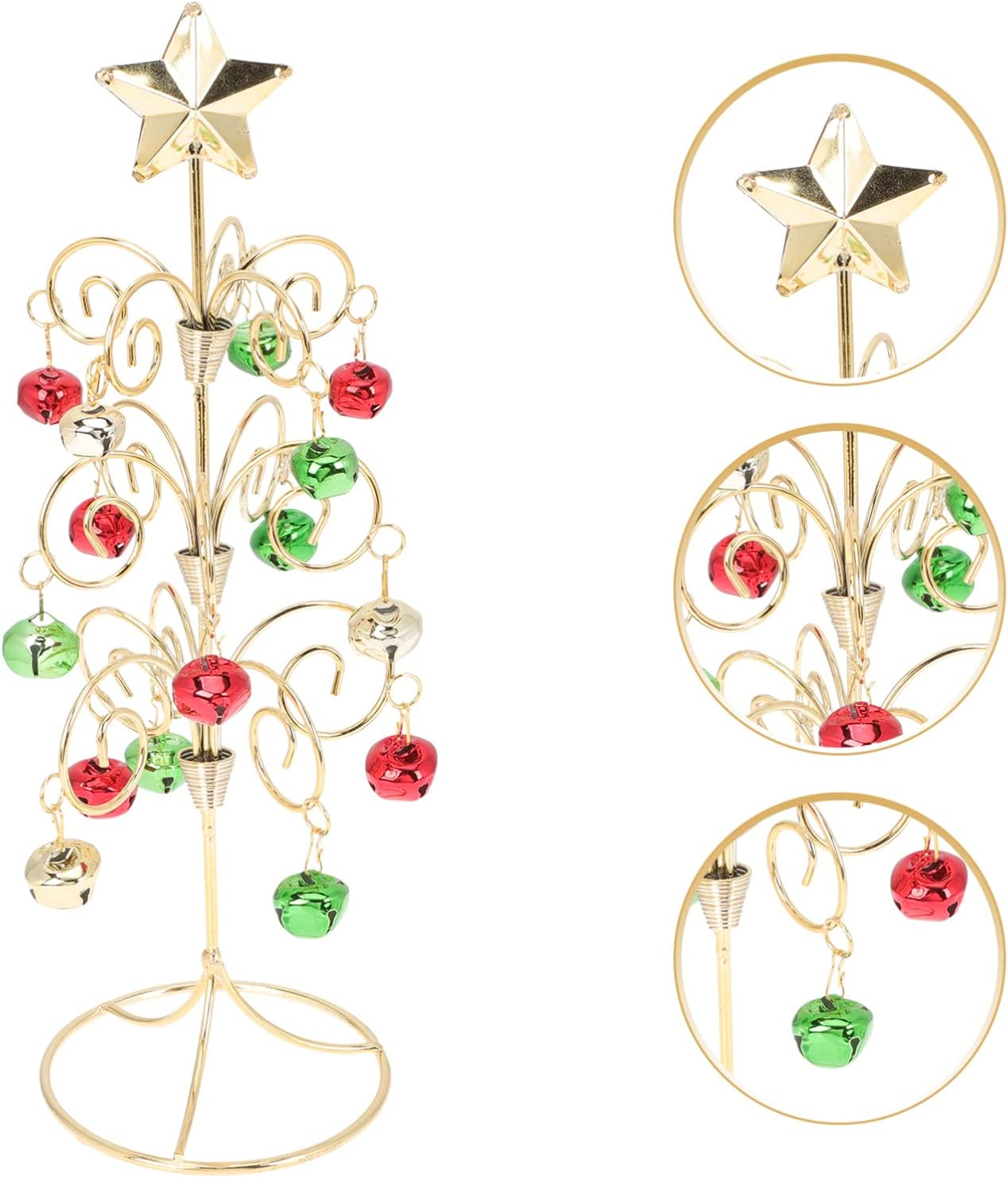 Mini Metal Christmas Tree Iron Xmas Tree Ornament Adornment Red Green Gold for Living Window Shop Window image number 4