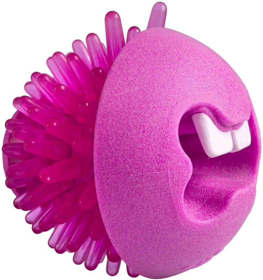 Rogz Fred Erratically Bouncing Treat Dispenser Ball Dog Toy Pink Medium