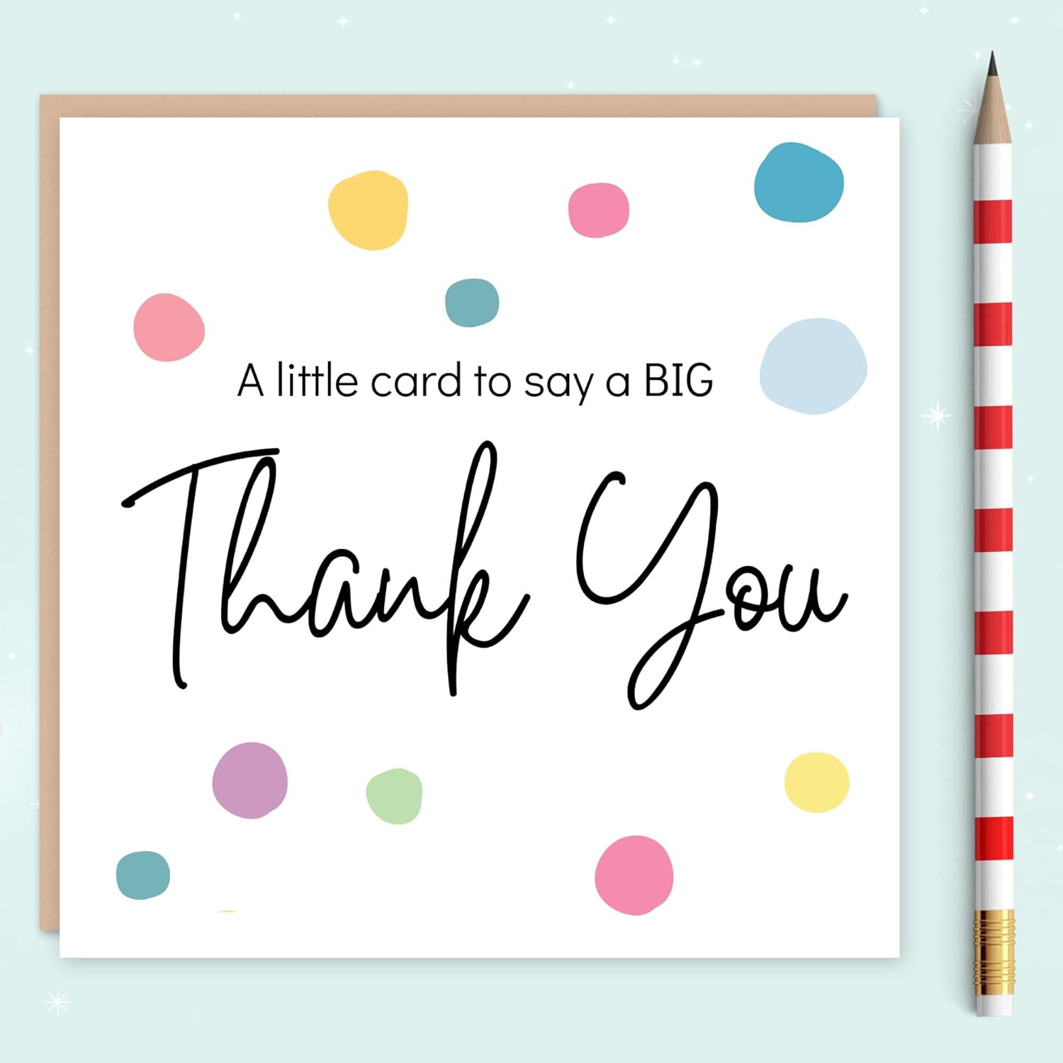 Thank You Card - with Envelope - Wedding Teacher Teaching Assistant Nurses Doctors Small Business Kids Friend Single Large - Thank You Gifts for Women - 14Cm (Single) image number 4
