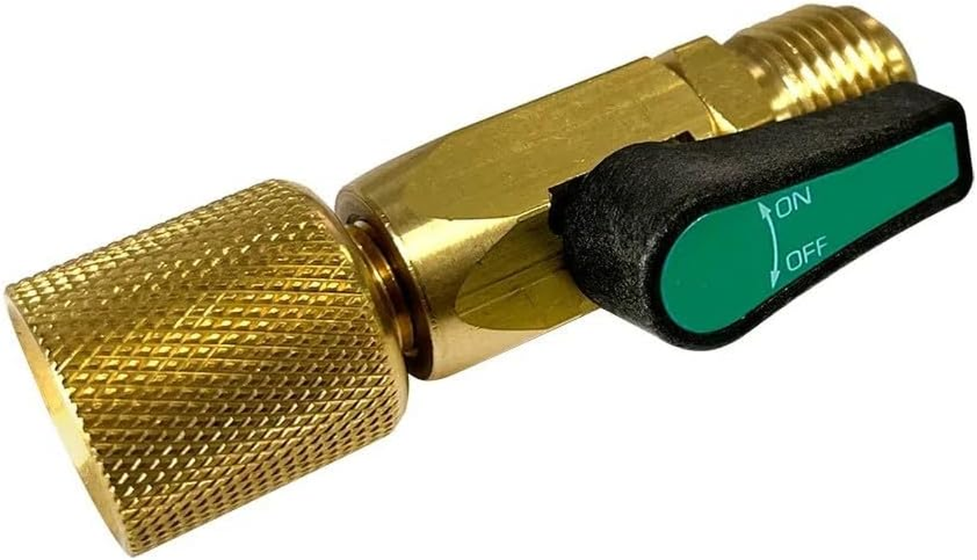 Javac Refrigeration Ball Valve Adapter, 3/8 Inch F SAE X 3/8 Inch M SAE