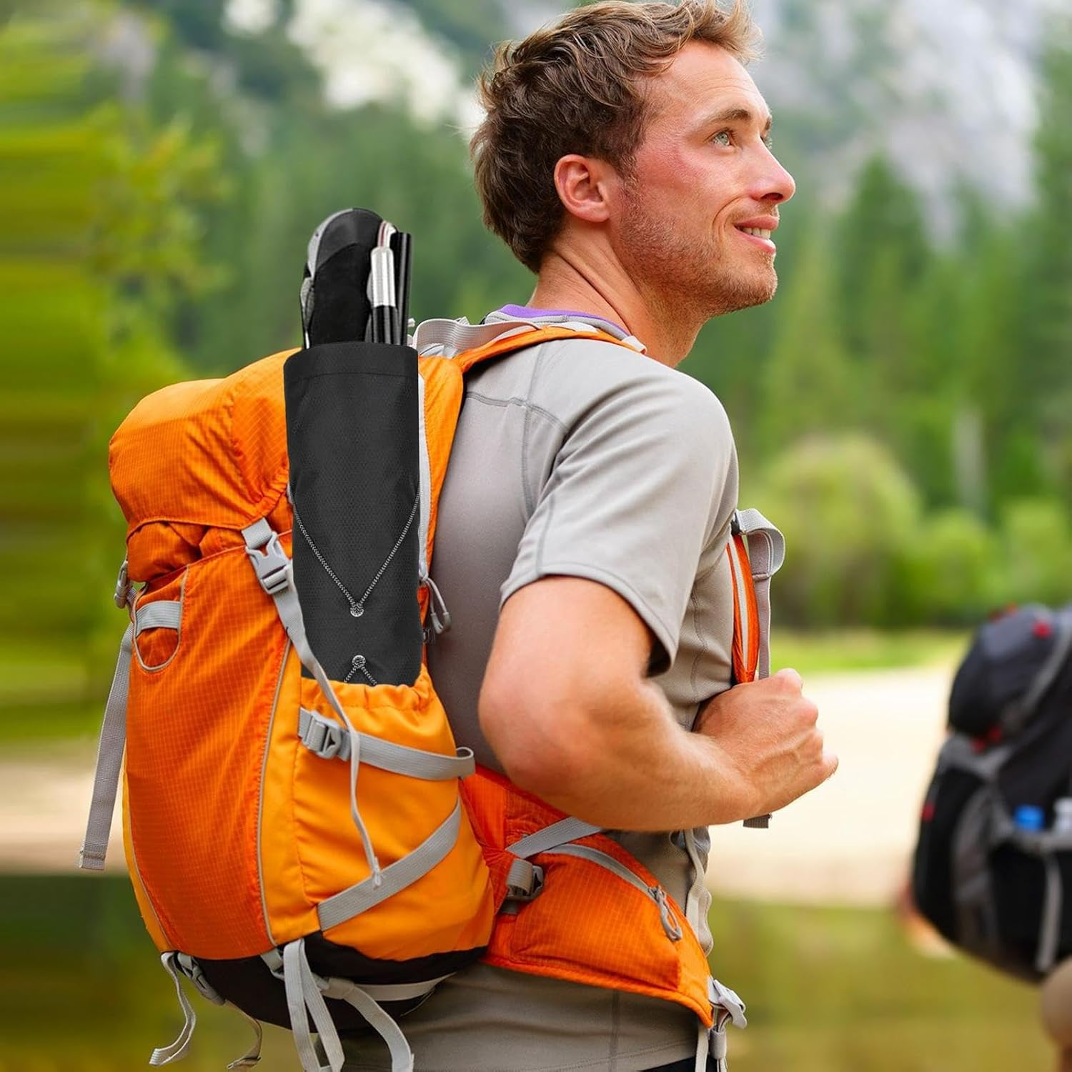 Trekking Pole Quiver - Lightweight Climbing Stick Storage Bag | Foldable Travel Case for Rock Climbing Running Camping Backpacking Mountaineers Wilderness Outdoor image number 3