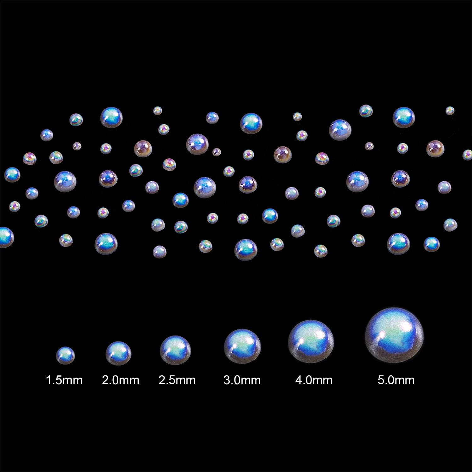 Nail Pearls White Nail Art Pearls Flatback AB Color Nail Pearls for Nail Art DIY Jewelry Pearls for Nails,With Pickup Pen and Tweezer Pearl Nail Gems Nail Art Pearls Mini Decoration Accessories Kit image number 5