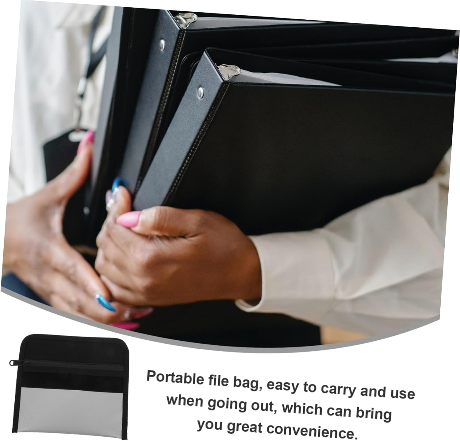 HONMEET 2Pcs Fireproof Document Bag Money Bag for Cash Fireproof Zipper Outdoor Use for Travel Document Wallet and Receipt Storage image number 1