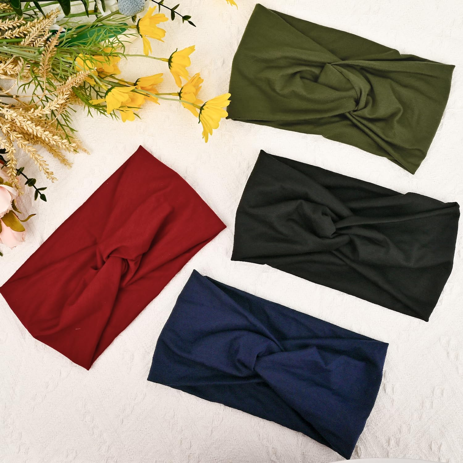 4 Pcs Headband, Headbands for Women'S Hair Stretchy Head Band for Doing Workout Yoga Makeup Running Breathable Hair Band Sweat Wicking image number 2