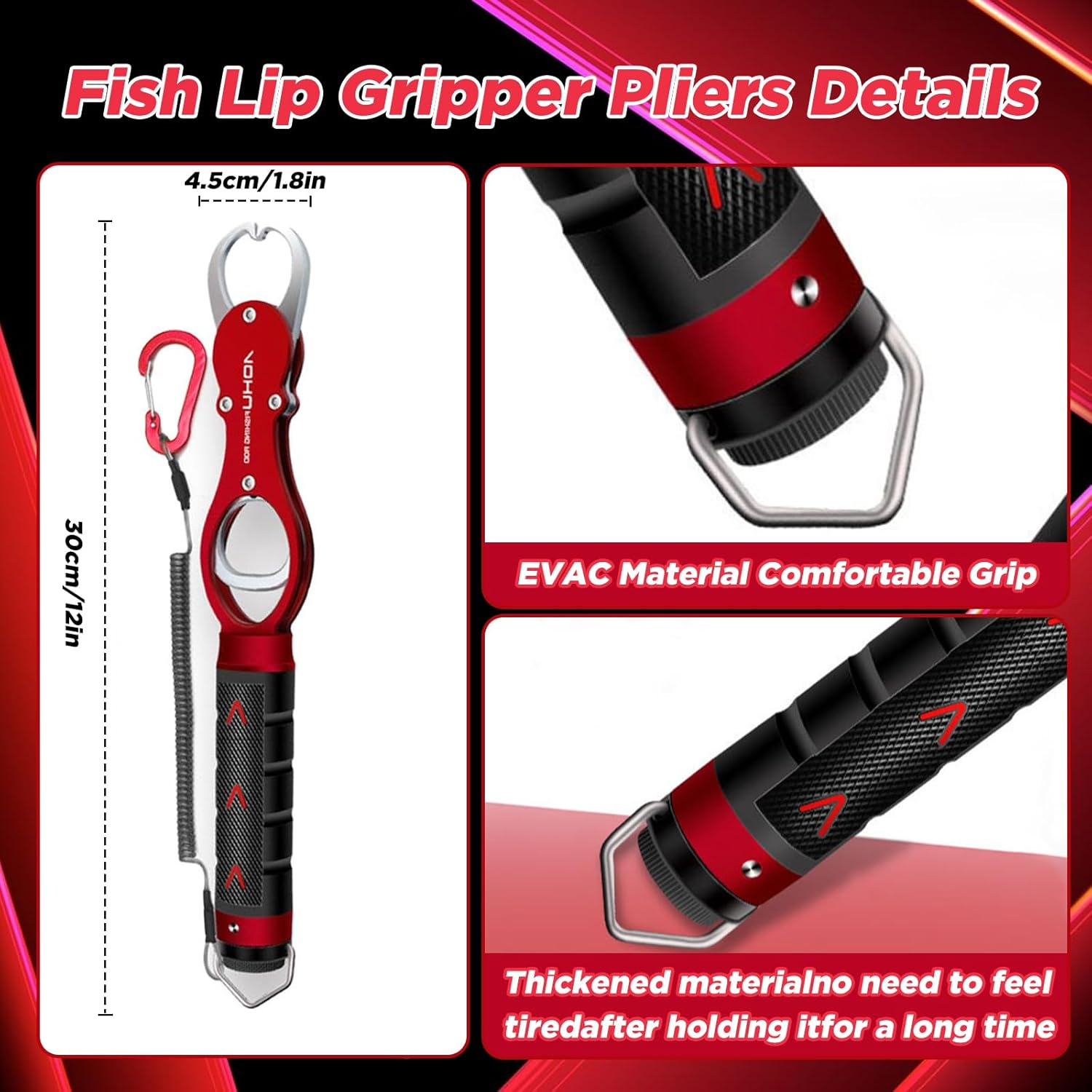 EWEIS 2 Pcs Fish Lip Gripper Pliers with Scale Weighing Function-Hook Remover and Open Ring Pliers with 9CR19 Molybdenum Vanadium Steel Blade,Aluminum Alloy Rust Proof Gear for Seafishing&Lurefishing image number 1