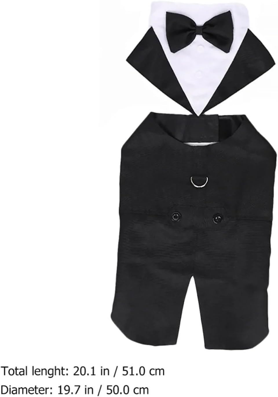 Dog Clothes Dog Pet Suit Dogs Clothes Wedding Outfits Tuxedo Puppy Tie Jumpsuit Shirts Wear Outfit Winter Birthday Tuxedos Apparel Warm (Color : Black White, Size : 2XL) image number 4