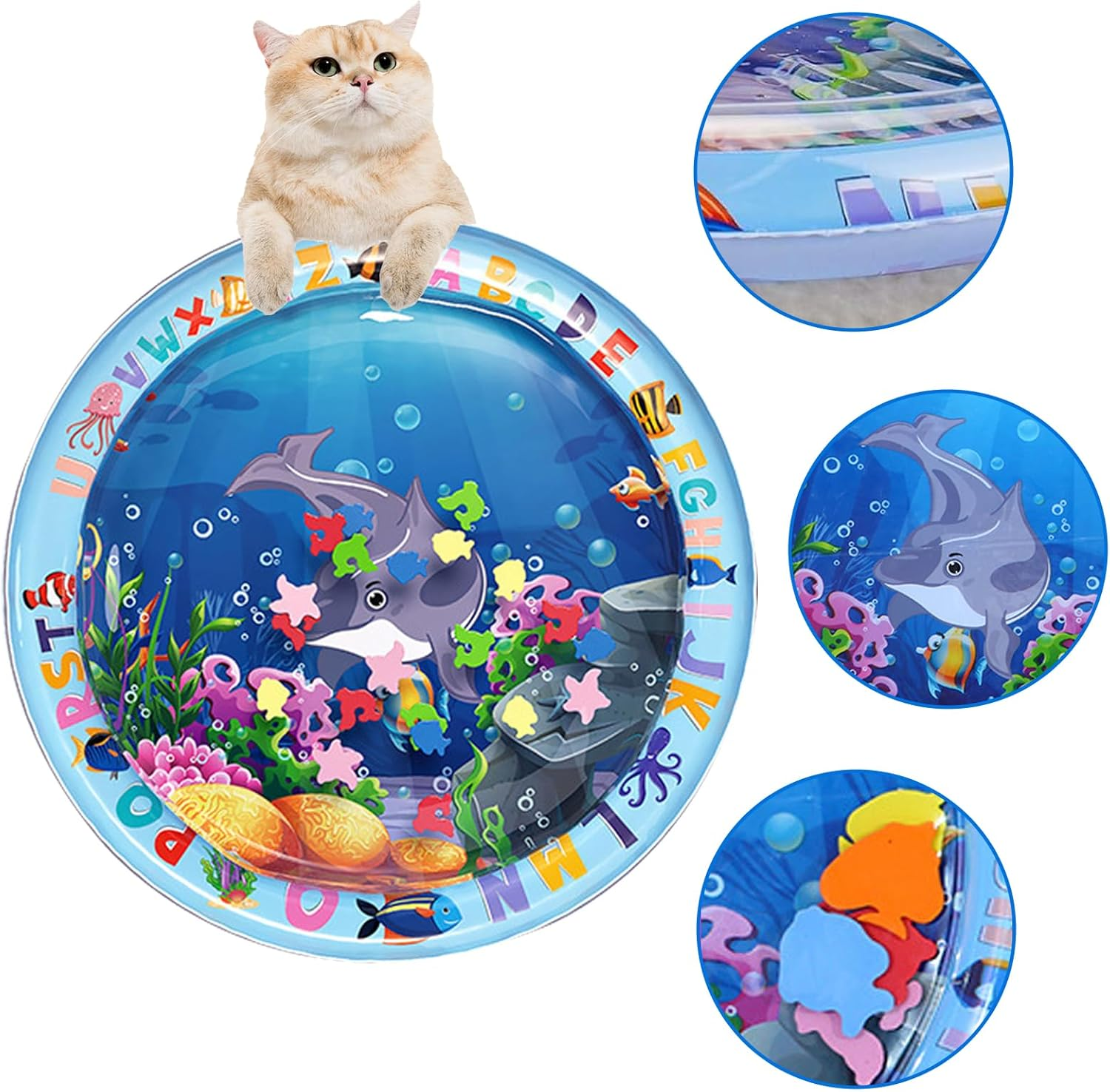 BSITSSS Water Sensory Mat Cat for Pets, Water Sensor Play Mat for Cats Dogs, Thickened Sensory Water Play Mat for Cats, Cool Sensory Water Mat for Cats, Comfort Water Sensory Play Mat Inflatable image number 2