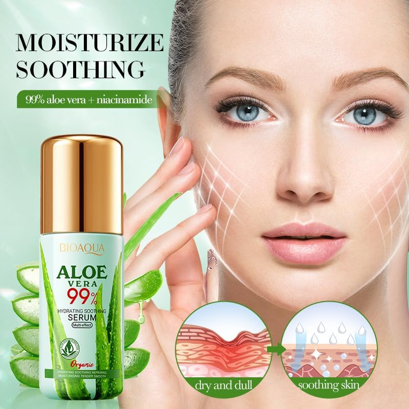 Aloe Vera Moisturizing & Soothing Serum, 40Ml, Improves the Appearance of Rough, Dehydrated Skin, Moisturizes and Nourishes the Skin for a Long Time, Soothes and Rejuvenates the Skin. image number 3
