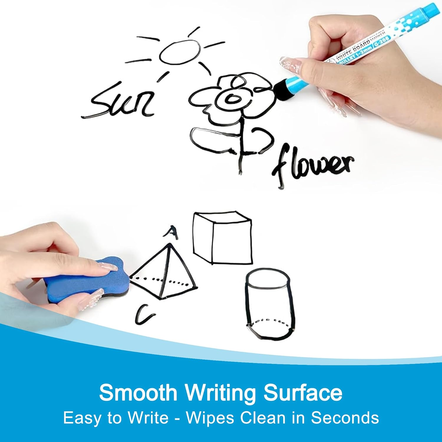 A4 Magnetic Whiteboard for Fridge &ndash; Dry Erase Board Sheet with 3 Markers & 1 Eraser | Strong Magnet, Easy Clean, Reusable Planner for Kitchen, Office, School image number 4