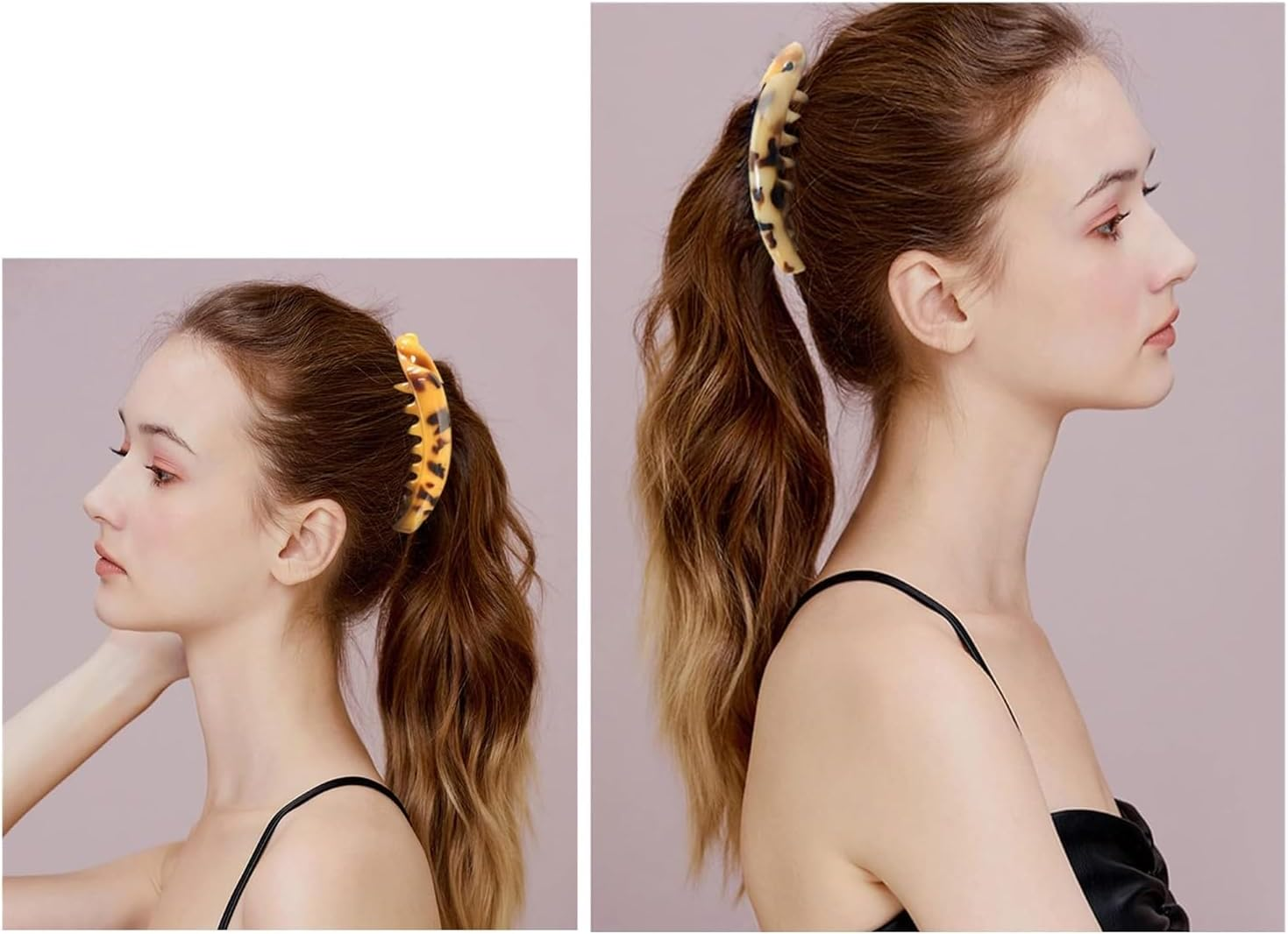 Pack of 4 Large Banana Hair Clips, Vintage Banana Clip, Ponytail Hair Clip, Thick Hair for Women and Girls image number 3