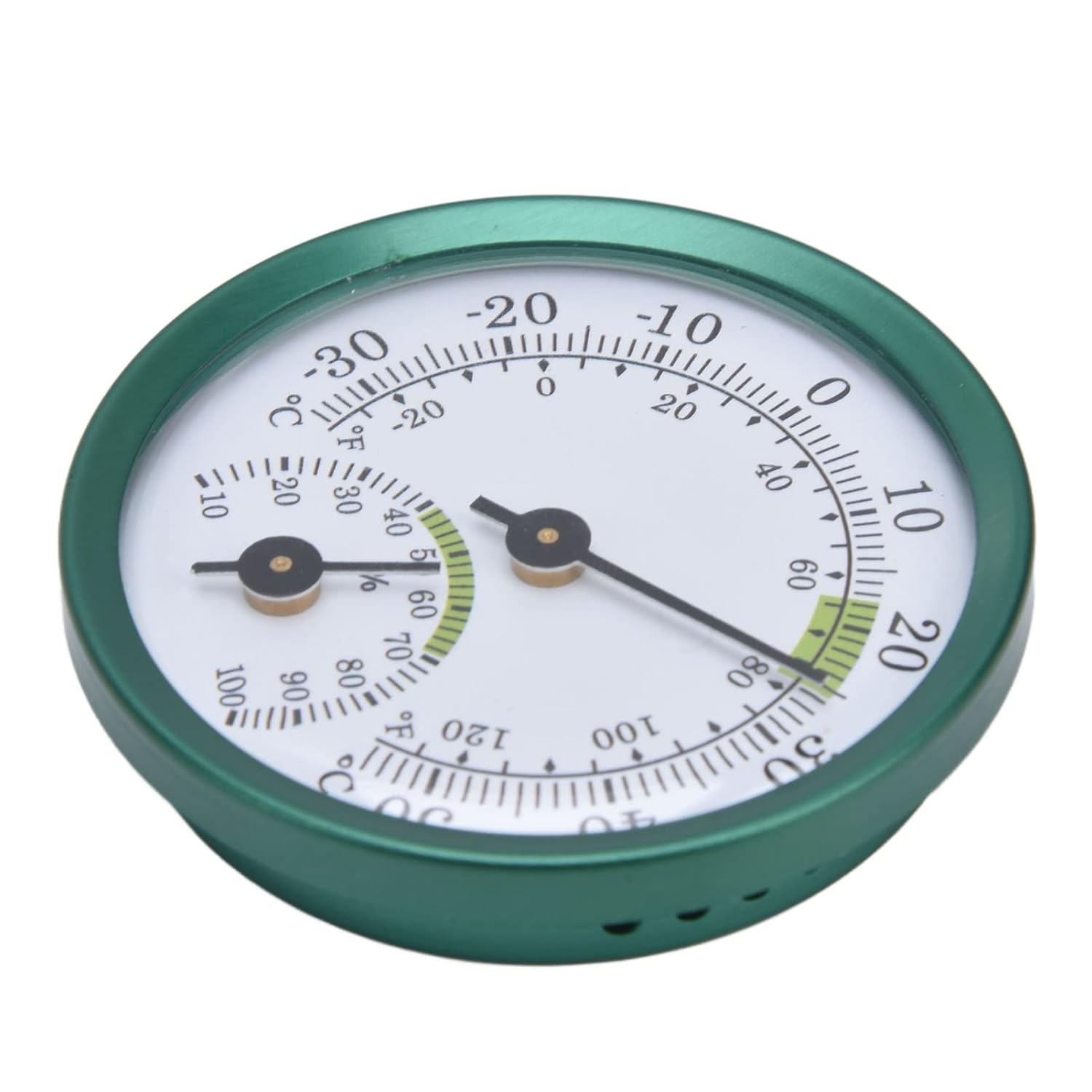 Temperature Humidity Meter Mini Wall Hanging Large Screen Tester for Greenhouse Warehouse Home Office No Battery Required Green