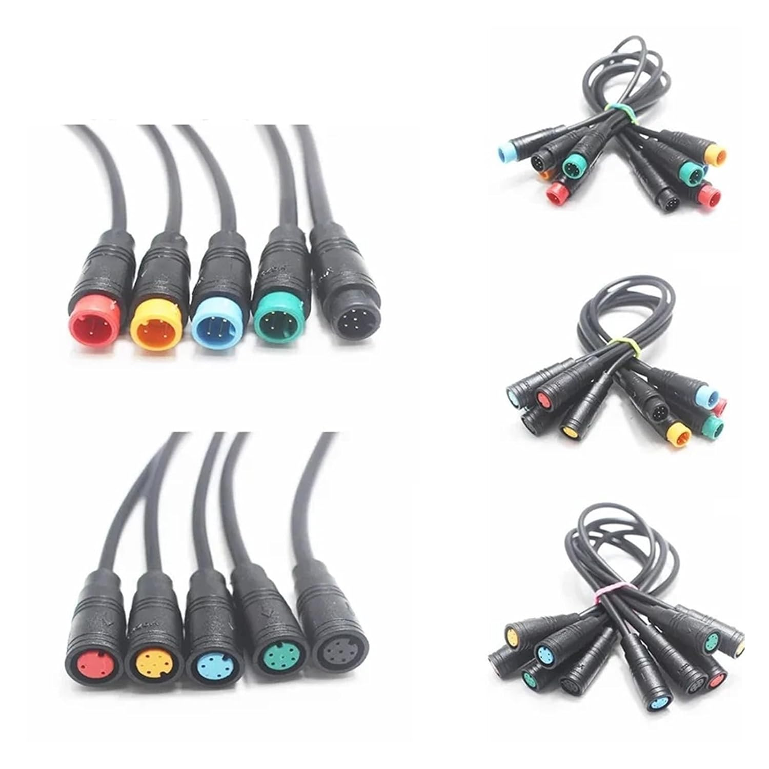 1Pcs M8 20CM 2 3 4 5 6 Pin Electric Bicycle Butt Joint Cable Waterproof for Ebike Display Female Male Optional Connector(Male to Male-1Pcs 20Cm,6P)
