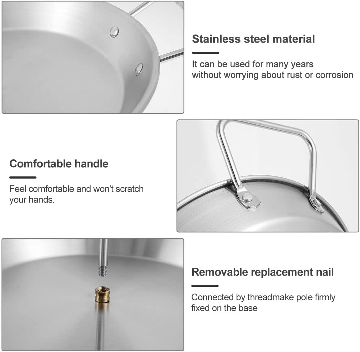 BBQ Vertical Meat Skewer Stainless Steel BBQ Vertical Skewer Grill with 3 Replacement Spikes Barbecue Vertical Skewer Grill Rack Stand with Handle for Whole Chicken Fish Sausage Steak