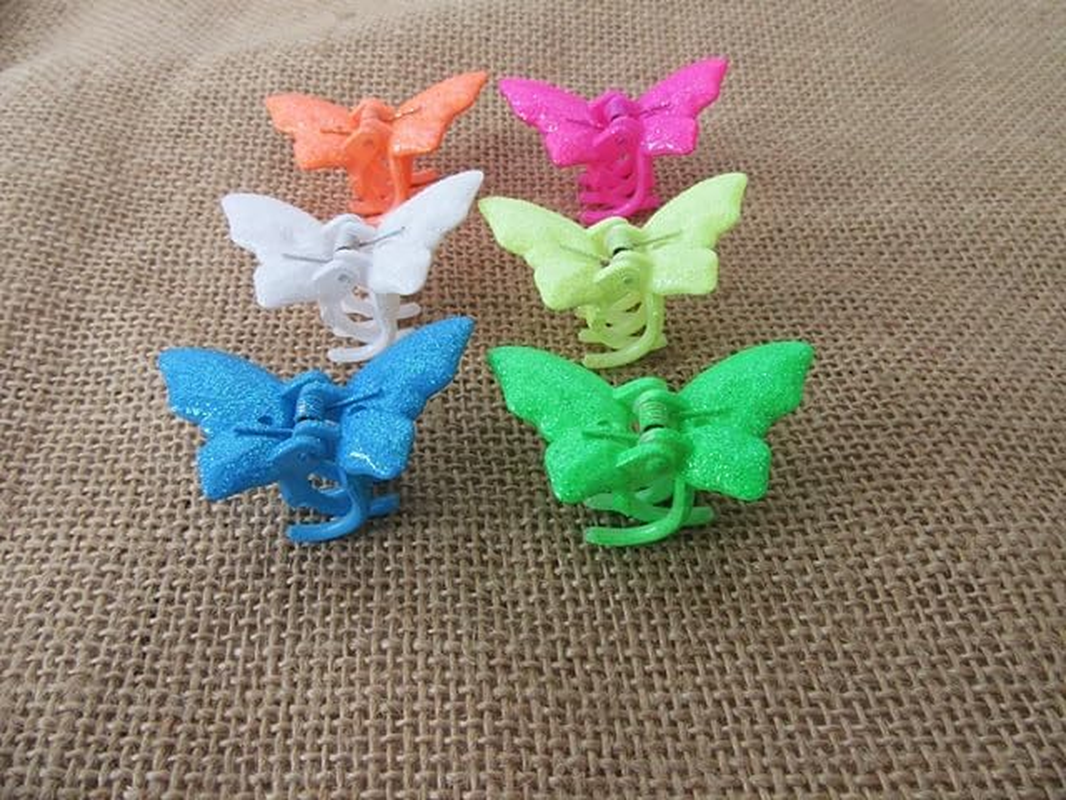 6Sheetx 12Pcs (36Prs) Butterfly Hair Clamp Clip Mixed Color