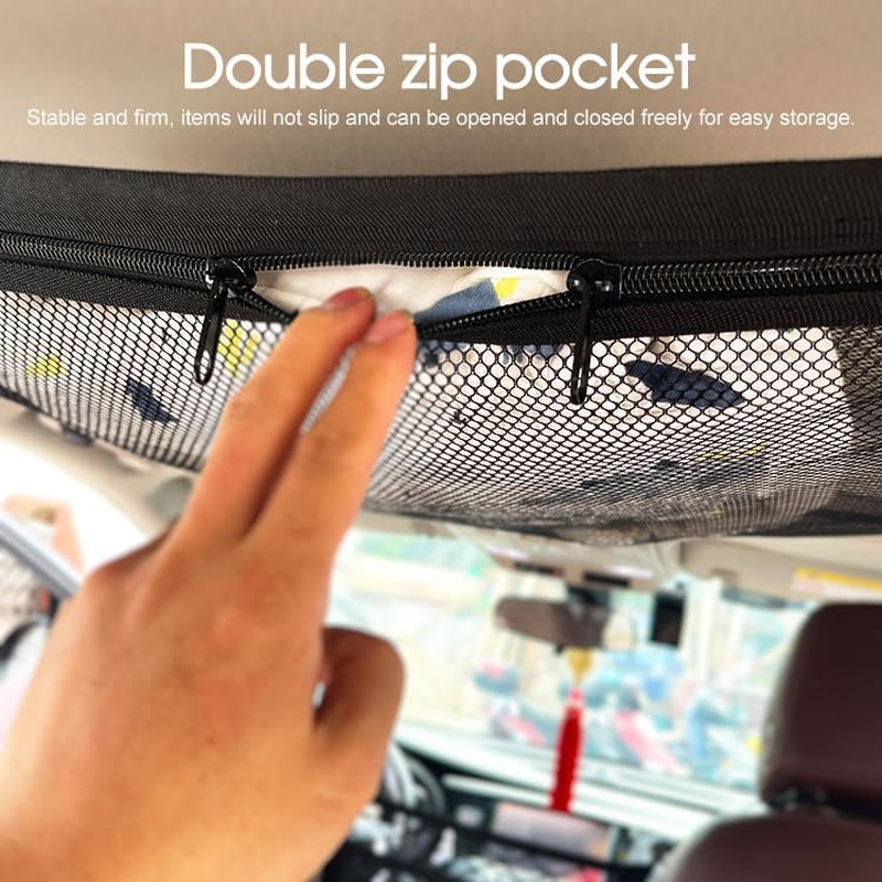 Tootoo Universal Car Ceiling Storage Net Car Roof Cargo Net Mesh Storage Bag Campervan image number 5