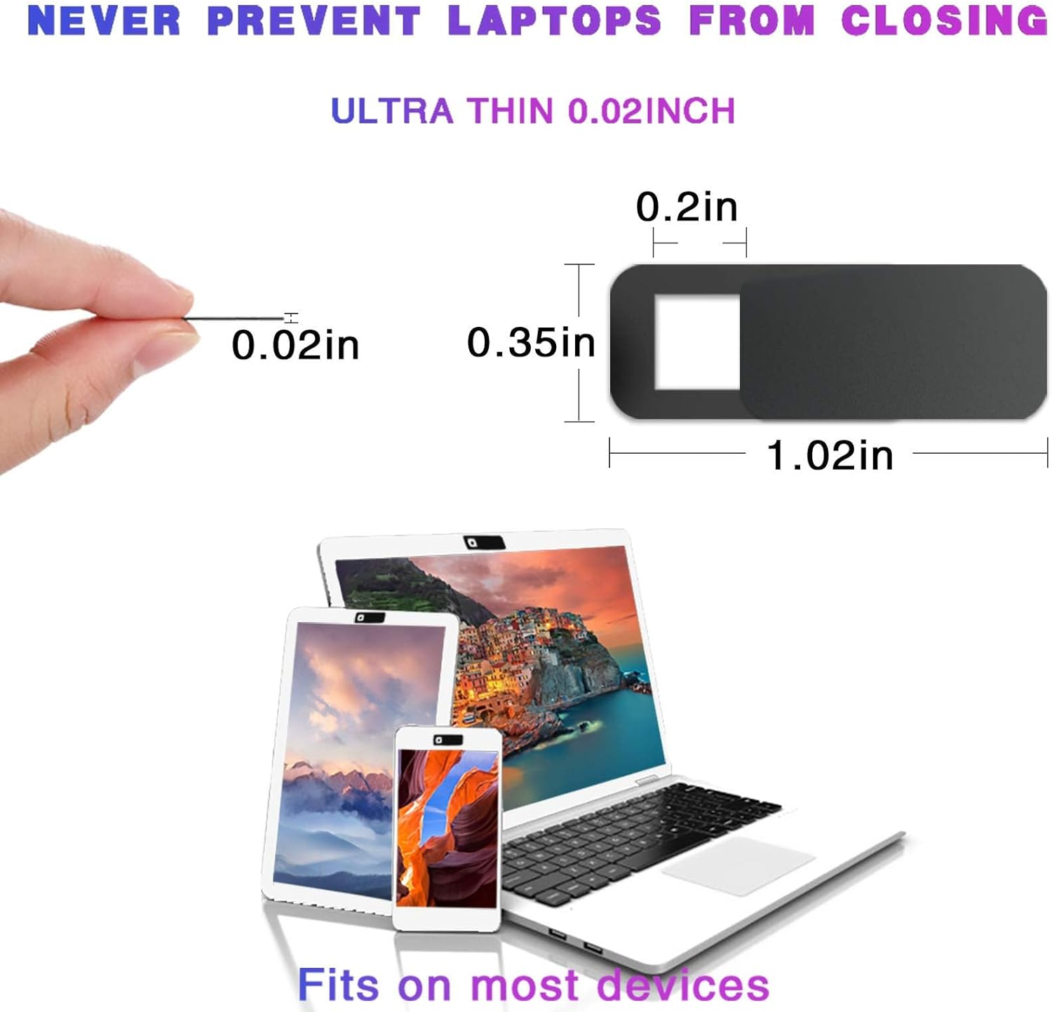 Laptop Camera Cover Slide (3 Pack), Webcam Privacy Protector for Computer, Laptop, Ipad with Ultra Thin Slide Open Design - Yosten image number 3