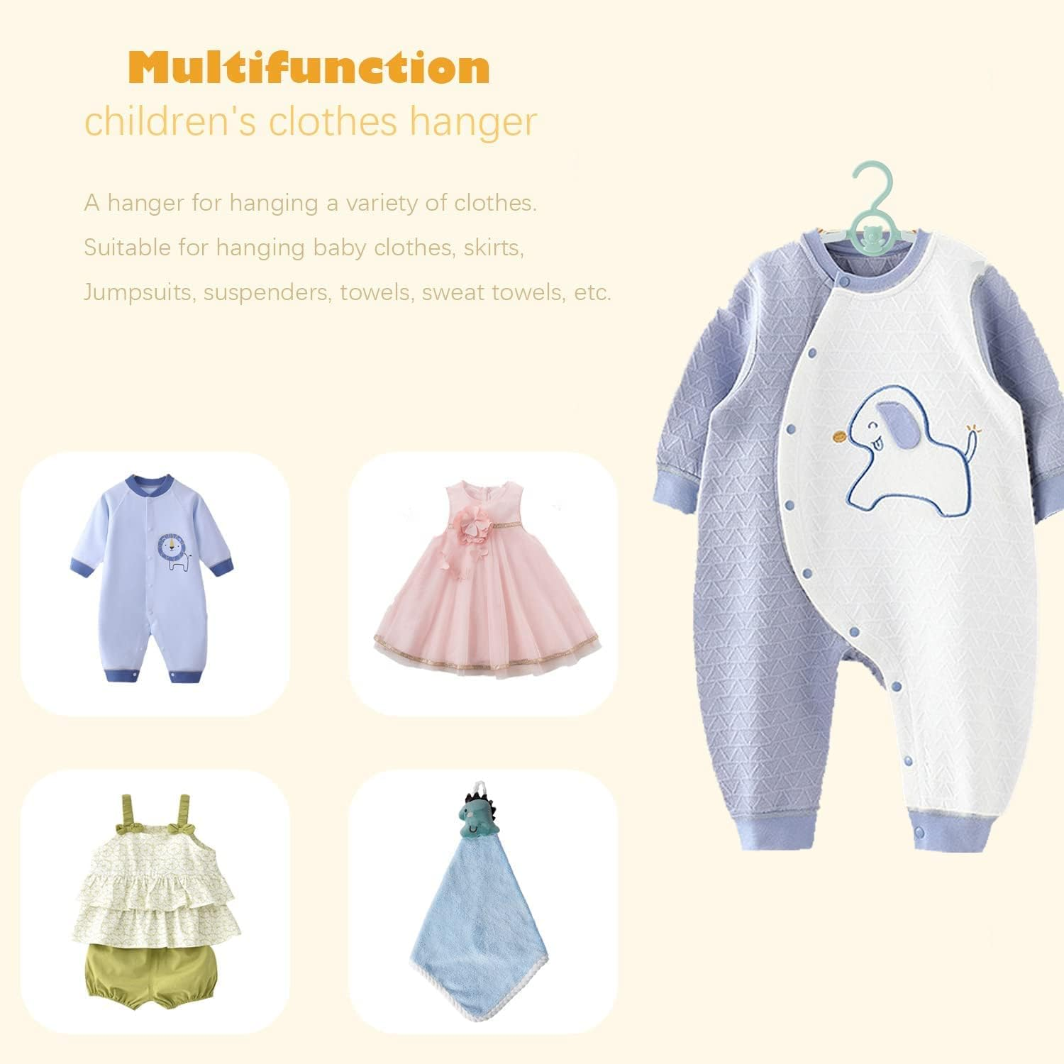 Baby Nursery Closet Hangers, Ultra-Thin Non-Slip Laundry Infant Pant Hangers for Newborn Clothes - 20Pcs Colorful Gifts - Adjustable Children Coat Hanger for Girl Boy Toddler Kids Child image number 2