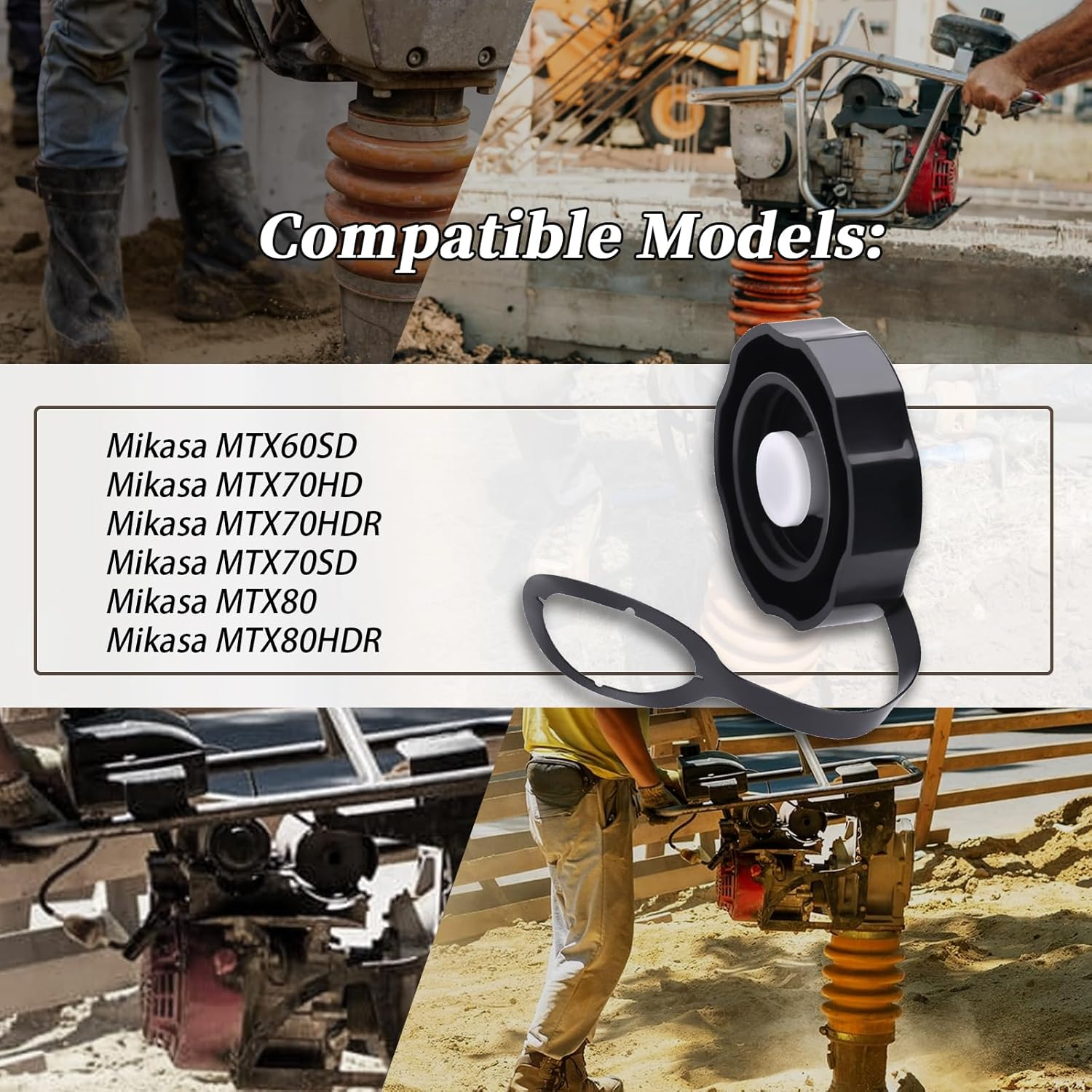 366350460 Fuel Tank Cap Compatible with Mikasa MTX60SD, MTX70HD, MTX70HDR,MTX70SD MTX80, MTX80HDR Model Rammers image number 6