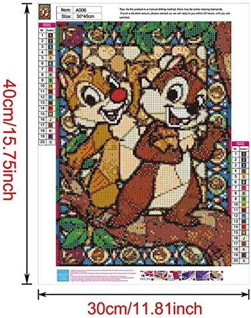 Kokowill DIY 5D Diamond Painting Kit for Adults, Full Drill Square Crystal Rhinestone Embroidery Cross Stitch Art Craft Canvas,Squirrels,11.81 X 15.75 Inch