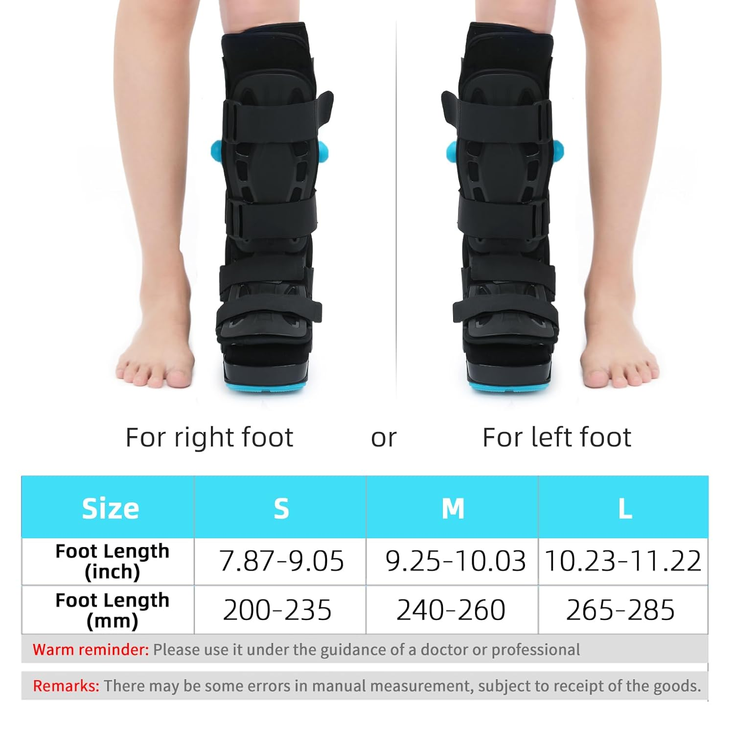 Tall Walker Fracture Boot Inflatable Walking Boot Air Cam Walker Brace Orthopaedic Boot for Sprained Ankle, Foot Pain Recovery, Calf Fracture, Broken Foot, Achilles Tendonitis (L) image number 3