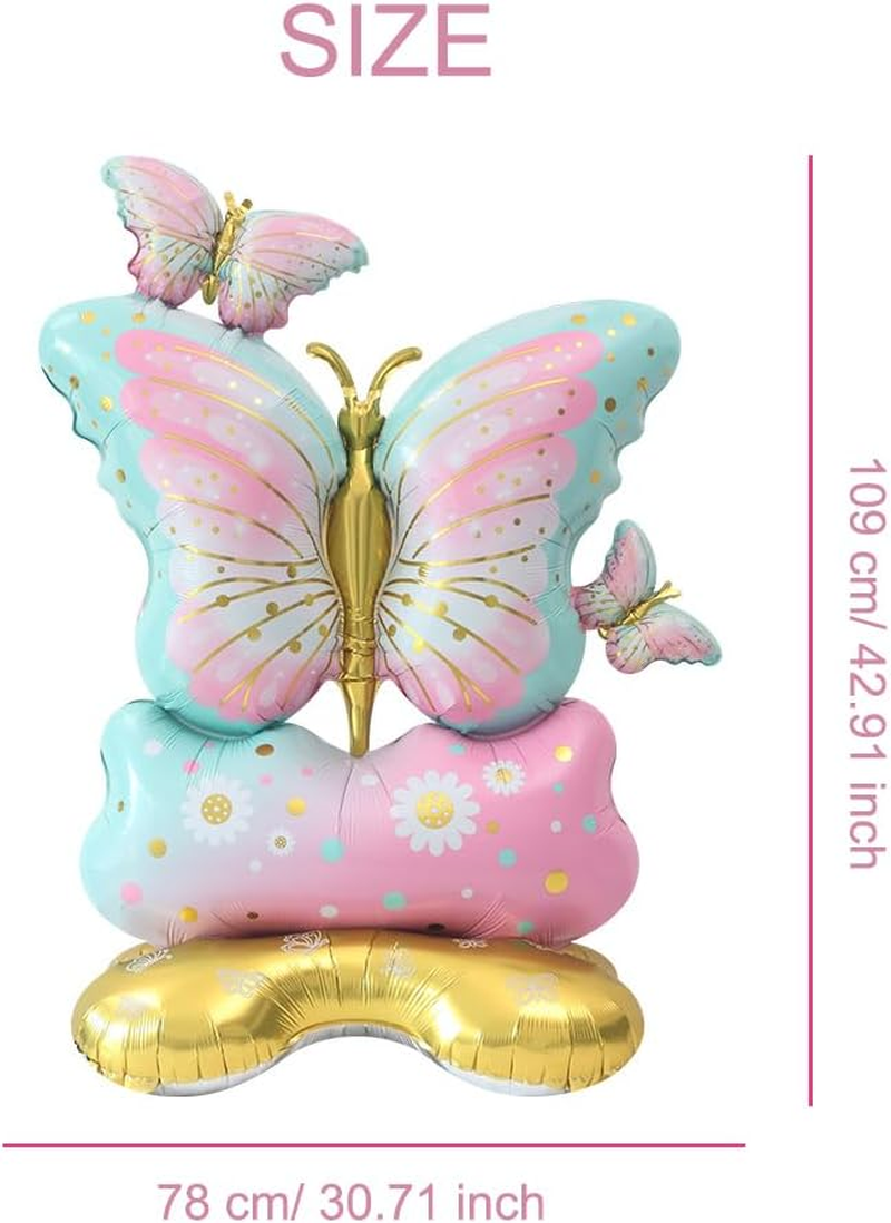 SUNSK Butterfly Balloons 4D Standing Foil Balloon Large Birthday Balloons XXL Insect Aluminium Foil Balloon Birthday Party Decoration for Girls Women (Pack of 2)