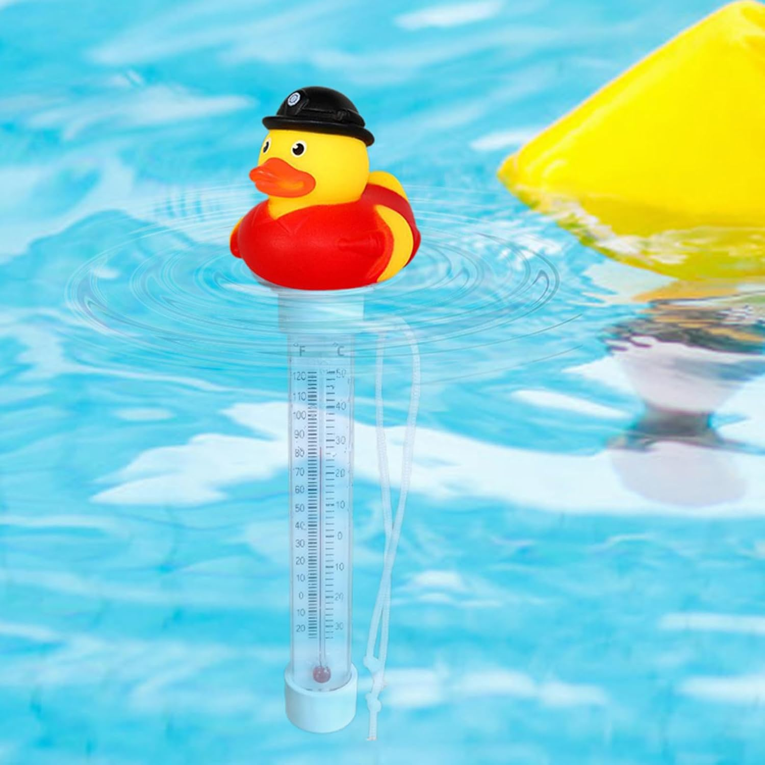 Bath Thermometer, Pool Thermometer, Water Thermometer, Garden Thermometer, Floating Pool Thermometer, Rubber Duck Floating Water Thermometer, Pool Thermometer Solar Digital Floating image number 5