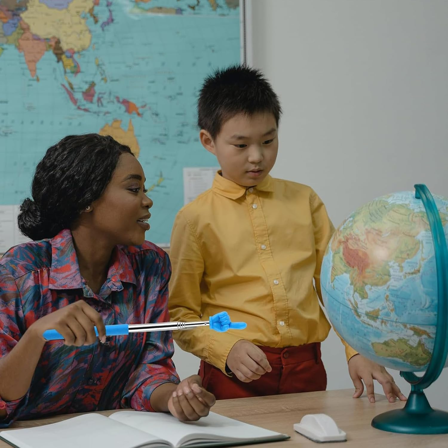 4Pcs Finger Pointer for Reading Beginner,Extendable Teacher Pointer Stick for School,Collapsible Telescopic Pointer for Pianoteaching,School Office Trainning Supplies,Improve Student Focus Tool